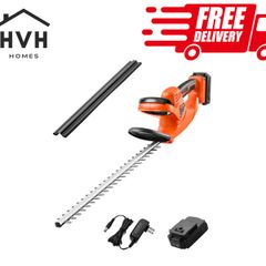 Cordless Electric Hedge Trimmer 20V 2A Battery 20in Dual-Action Blade