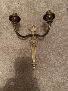 Brass wall lights x 2