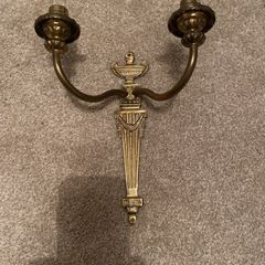 Brass wall lights x 2