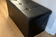 Black ottoman bench with storage