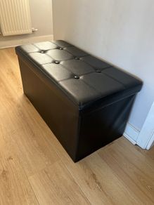 Black ottoman bench with storage