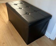 Black ottoman bench with storage