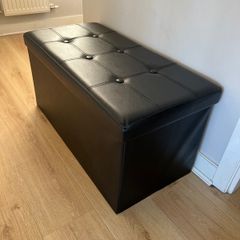 Black ottoman bench with storage