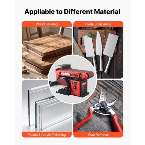152.4mm Disc Sander & 101.6mm x 914.4mm Belt Sander, 400W Professional Belt Disc Sanders Combo with 0 - 45 Adjustable Worktable, Dust Collection Port for Woodworking & DIY Crafting