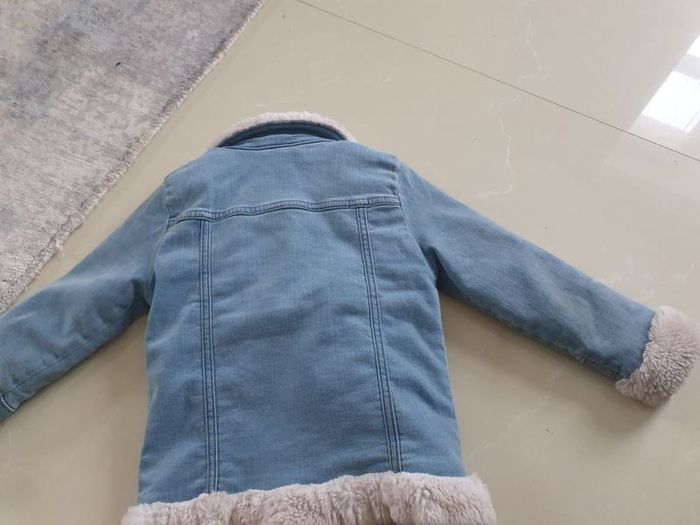 River island 4-5 girls denim fur jacket