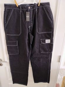 Boohoo Man black cotton cargo pants trousers 36 waist and 30 leg in excellent condition and new with tags see last two photos for exact measurements FREE STANDARD POSTAGE INCLUDED