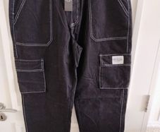 Boohoo Man black cotton cargo pants trousers 36 waist and 30 leg in excellent condition and new with tags see last two photos for exact measurements FREE STANDARD POSTAGE INCLUDED