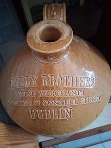 Antique Dublin Whiskey Flagon 2gal stoneware