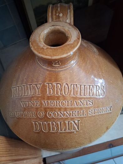 Antique Dublin Whiskey Flagon 2gal stoneware