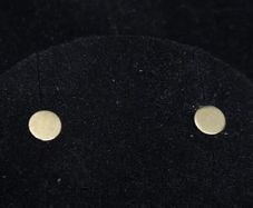 14K Gold Tiny Round Stud Earrings  Classic Minimalist Design