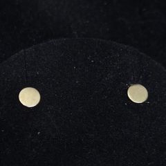 14K Gold Tiny Round Stud Earrings  Classic Minimalist Design
