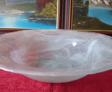 15.25 Inches Wide Murano Style Centerpiece Glass Bowl