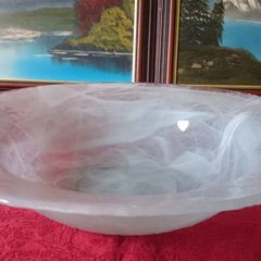 15.25 Inches Wide Murano Style Centerpiece Glass Bowl