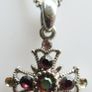 Vintage Silver Plated Cross With Multi-Color Stones Necklace length 20" Image 4