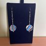 Blue pearl drop earrings -handmade Image 2