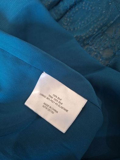 vintage y2k karen millen silk teal embellished