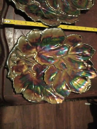 2 mid century enameled plates