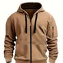 Casual Autumn/Winter Zip-Up Long Sleeve Unisex Sweatshirt Image 4