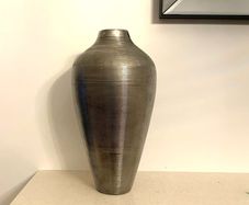 Silver Ribbed Vase