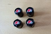 Brand New Audi S-Line Black Metal Dust Caps x4