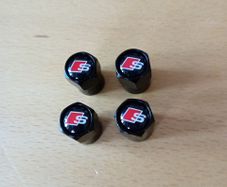 Brand New Audi S-Line Black Metal Dust Caps x4