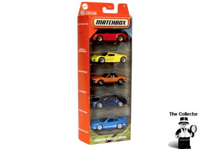 Matchbox Mattel Mbx Porsche Heroes 5 Pack Assortment Brand New Sealed