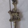 Antique French fireplace set 1950s features handles with various figures with animal finials Image 4