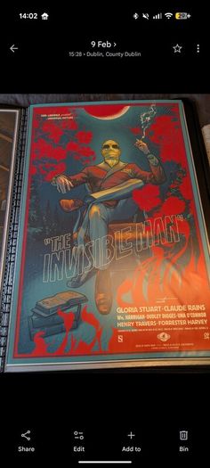 The Invisible Man Martin Ansin CODA Limited Screen Print 24x36 + Free Mystery Print