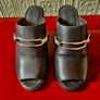 Fab New AllSaints black slide on wedge heel mules size 40. Image 7
