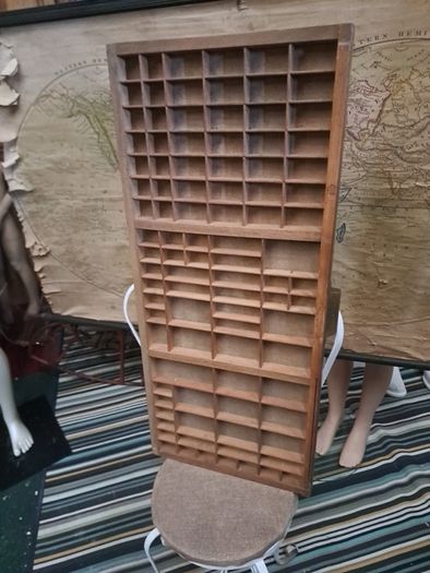 Vintage Wooden Printers Tray