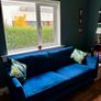 Navy Blue Velvet Velour 3 Seater Sofa Image 3