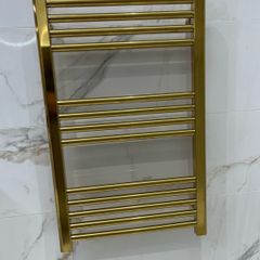 EX Display Brass 800x500 Towel Warmer and Angled Brass Valves