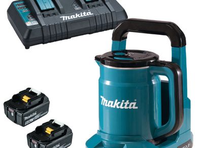 Makita DKT360 18V / 36V LXT Cordless Kettle With 2 x 5.0Ah Batteries & Charger