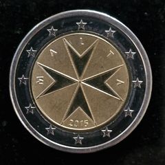 Malta Unc 2 Euro 2015 Coin Maltese Cross