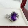 Silver Natural Moroccan Amethyst "Leafy Grace" Ring Image 8