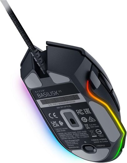 Razer Basilisk V3 - Wired Customisable Gaming Mouse (10+1 Programmable Buttons, HyperScroll Tilt Wheel, 11 Chroma RGB Lighting Zones, Optical Mouse Switches, Focus+ 26K DPI Optical Sensor) Black