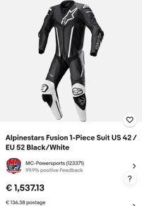 alpinestars fusion one peice suit