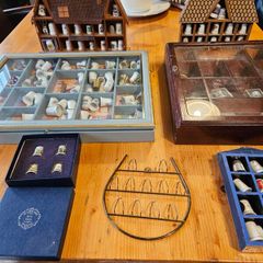Thimbles Ceramic X 120. Fabolous Collection Of Approximately 120 Ceramic Thimbles In Beautiful Decorative Hanging Boxes . All In Good Condition.  See Photos For Same.