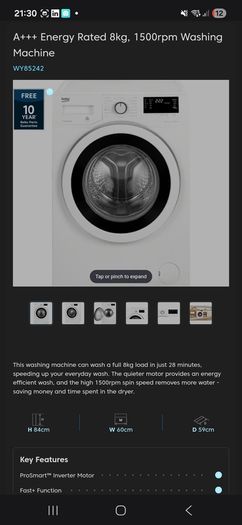 Beko 8KG Washing Machine