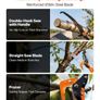 Manual Pole Saw, 2.2-8.2 m Extendable Tree Pruner, Sharp Steel Blade and Scissors High Branches Trimming, Branch Trimmer with Lightweight 2.4 m Fiberglass Handles, for Pruning Palms and Shrubs Image 2