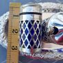 Vintage Silver Plate Salt and Pepper Shakers, Cobalt Blue Glass Liners Image 8