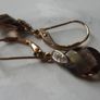 9ct Gold Smoky Quartz and Diamond Drop Earrings, Leverback, 1.58g Image 3