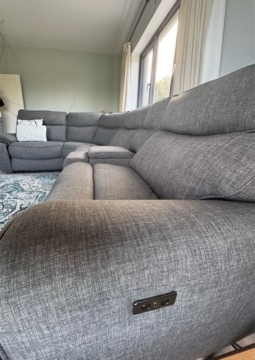 (Open to offers)  Mila Corner Sofa with Console | Power Recliner | Medium | Grey