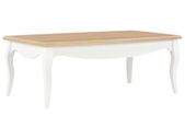 Coffee Table White and Brown 110x60x40 cm Solid Pine Wood