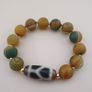 Vintage 2 Eyes Himalayan Tibetan & Unique Pattern Agate Beads Bracelet Image 6