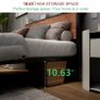 King Size Bed Frame with Storage Wooden Headboard, Metal Bed Image 4