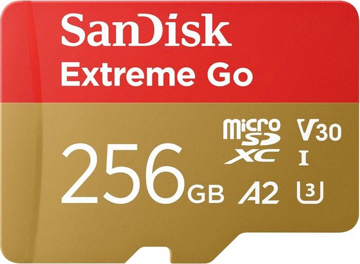 Micro SDXC card + SD adapter 256GB (For Android Devices, Gaming Consoles, Drones, Action Cams, UHS-I, up to 200 MB/s, V30, 5K, 4K, UHD, Rescue PRO, Class 10, U3)