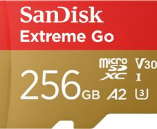 Micro SDXC card + SD adapter 256GB (For Android Devices, Gaming Consoles, Drones, Action Cams, UHS-I, up to 200 MB/s, V30, 5K, 4K, UHD, Rescue PRO, Class 10, U3)