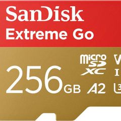Micro SDXC card + SD adapter 256GB (For Android Devices, Gaming Consoles, Drones, Action Cams, UHS-I, up to 200 MB/s, V30, 5K, 4K, UHD, Rescue PRO, Class 10, U3)