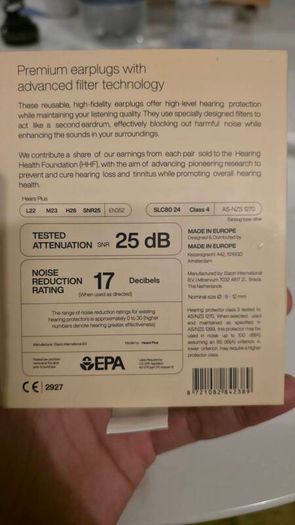 Hears High Fidelity Earplugs 25dB